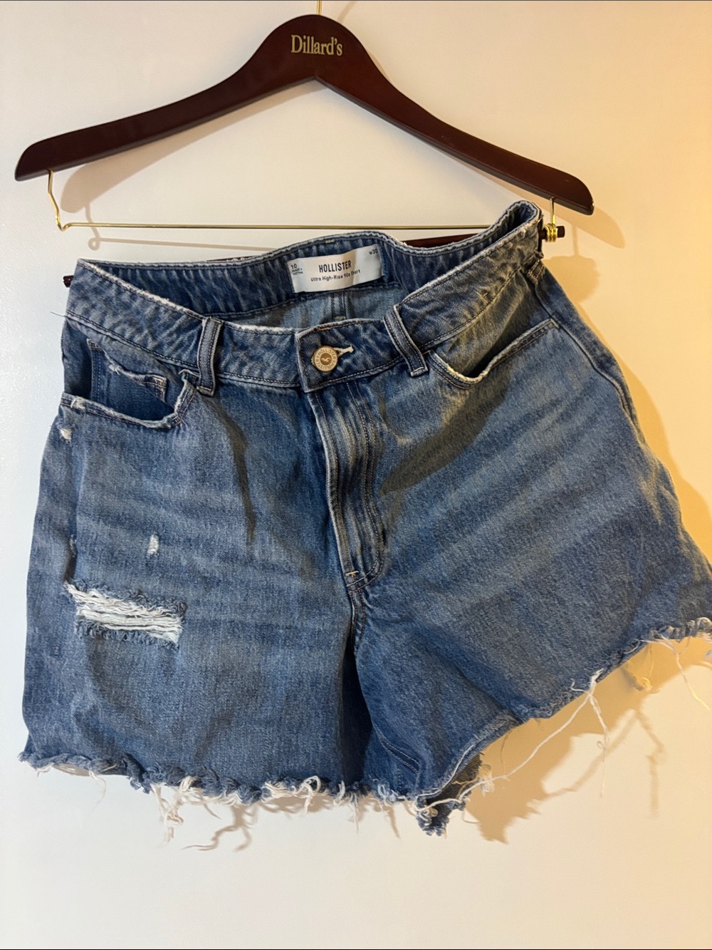 Hollister Distressed Light Blue Denim Cutoff Shorts